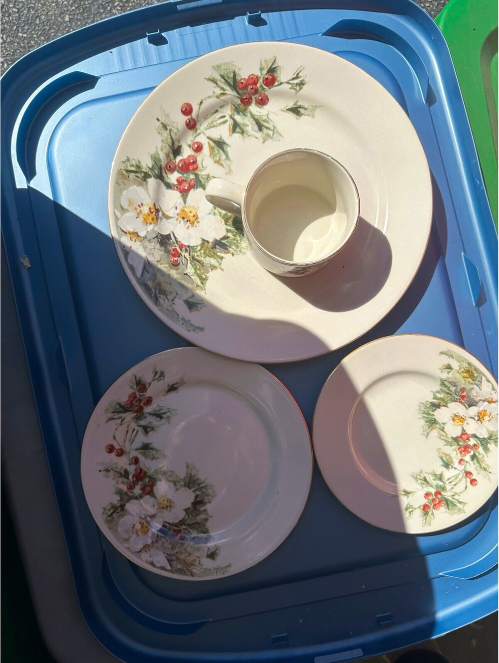 Gibson Floral China 4-Piece Place Setting: Dinner/Salad Plate, Cup & Saucer